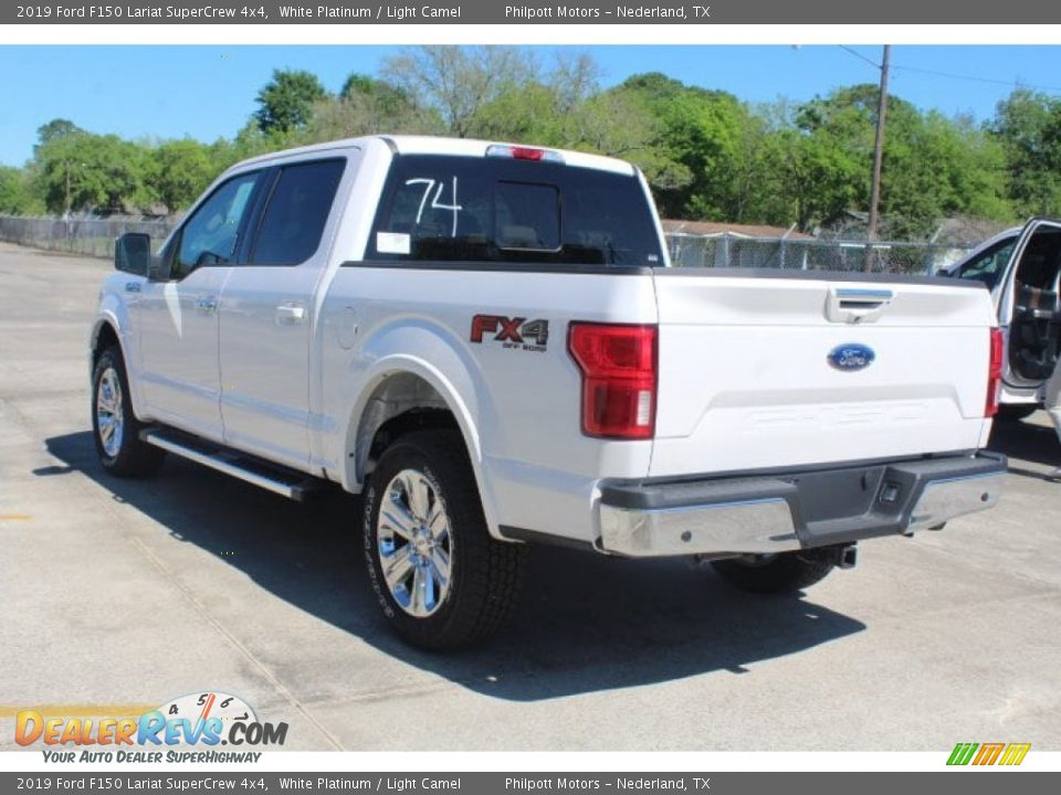 2019 Ford F150 Lariat SuperCrew 4x4 White Platinum / Light Camel Photo #6