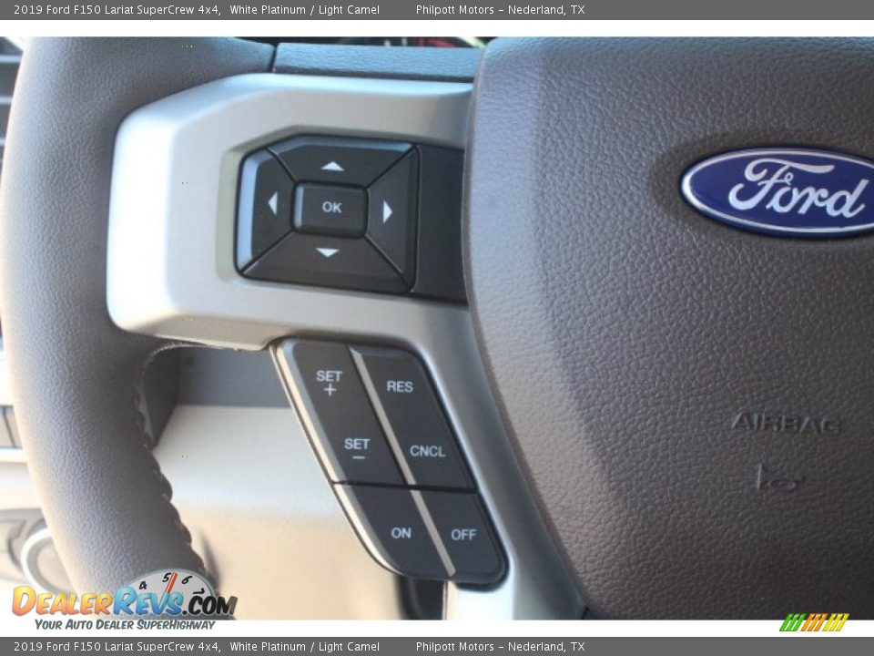 2019 Ford F150 Lariat SuperCrew 4x4 White Platinum / Light Camel Photo #16