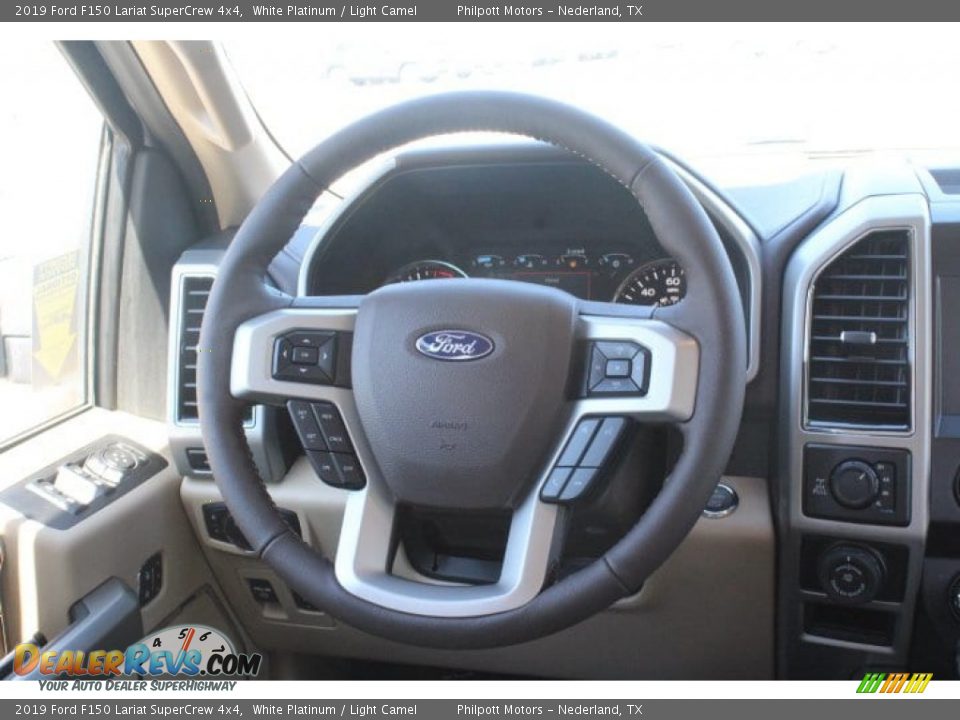 2019 Ford F150 Lariat SuperCrew 4x4 White Platinum / Light Camel Photo #21