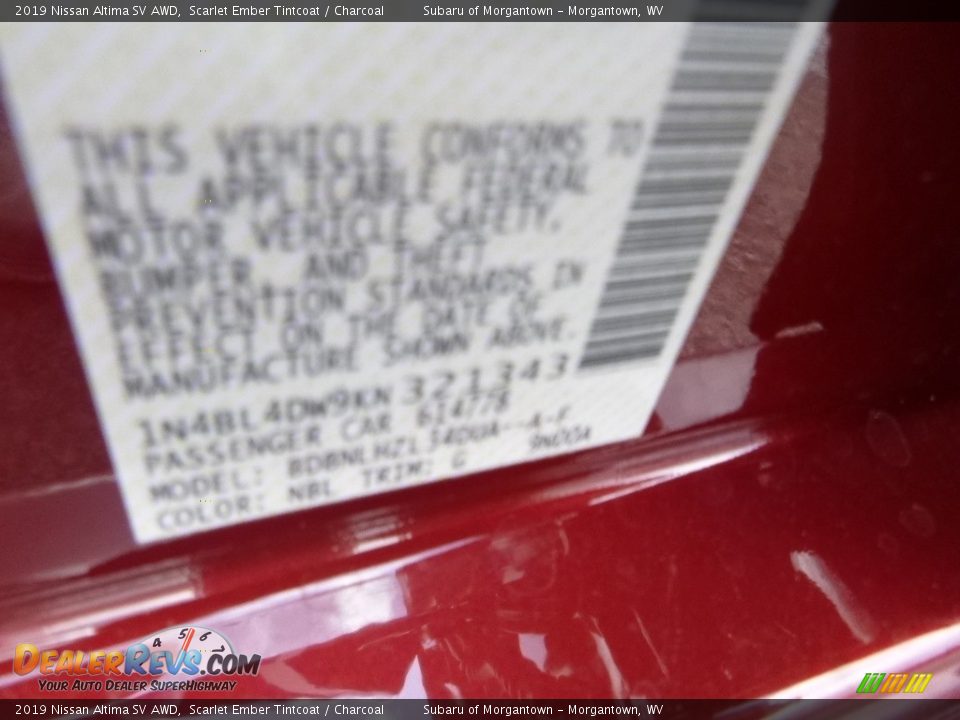 2019 Nissan Altima SV AWD Scarlet Ember Tintcoat / Charcoal Photo #14