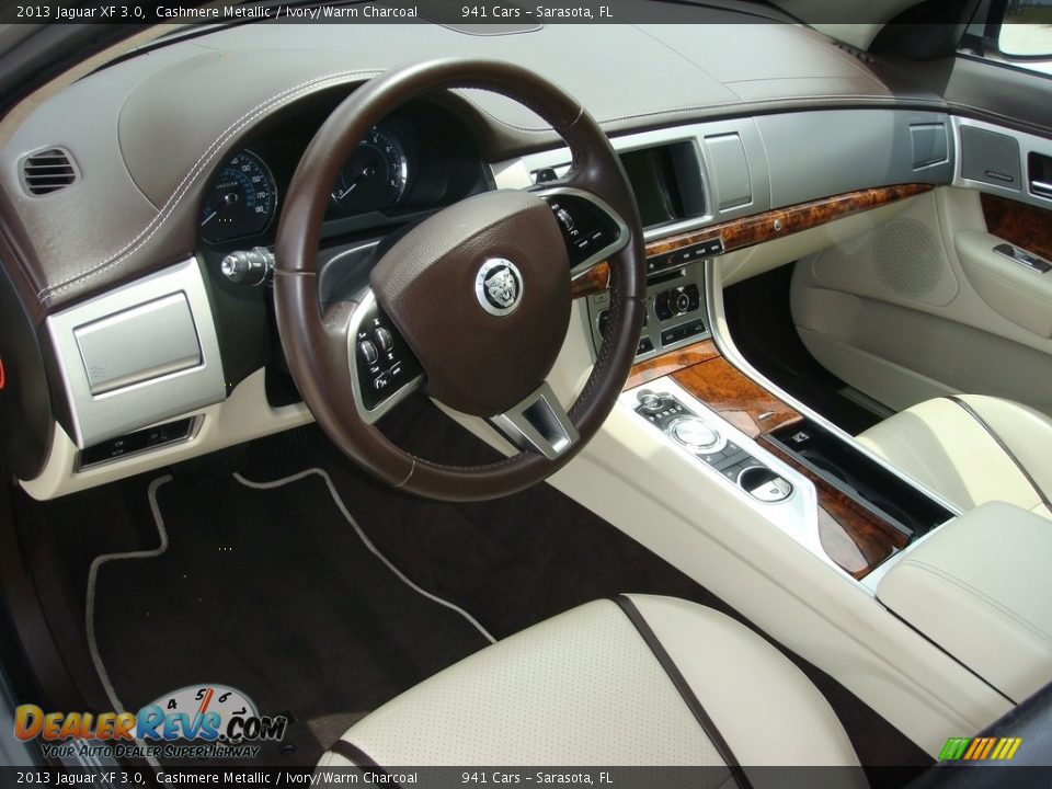 2013 Jaguar XF 3.0 Cashmere Metallic / Ivory/Warm Charcoal Photo #12