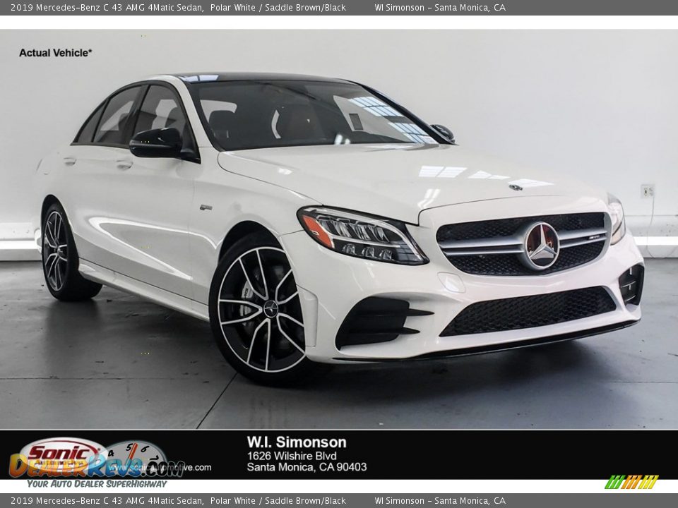 2019 Mercedes-Benz C 43 AMG 4Matic Sedan Polar White / Saddle Brown/Black Photo #1