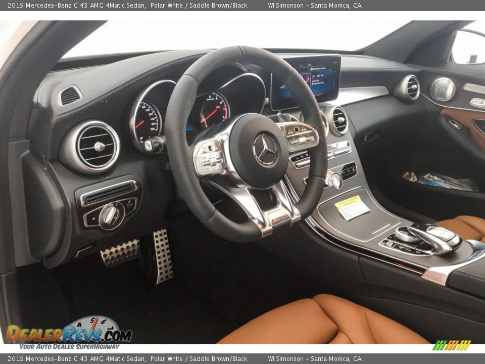 2019 Mercedes-Benz C 43 AMG 4Matic Sedan Polar White / Saddle Brown/Black Photo #4
