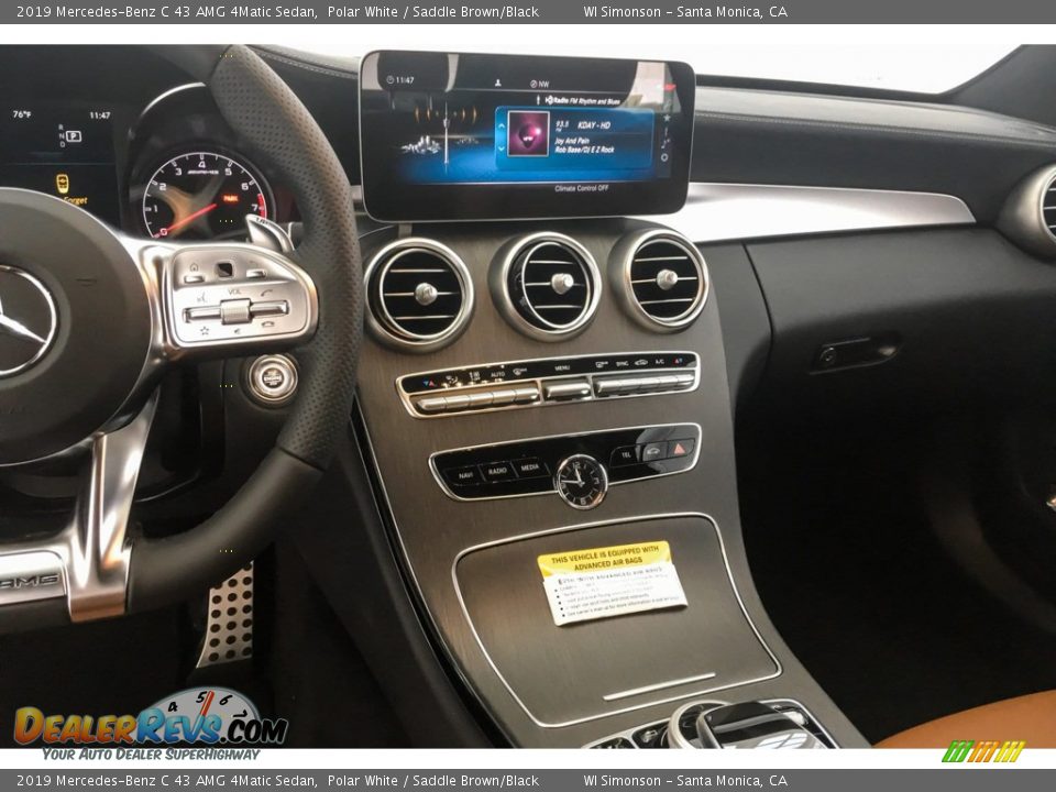 2019 Mercedes-Benz C 43 AMG 4Matic Sedan Polar White / Saddle Brown/Black Photo #6