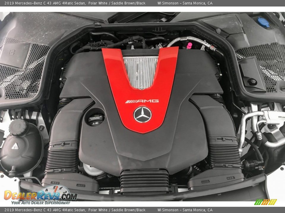 2019 Mercedes-Benz C 43 AMG 4Matic Sedan Polar White / Saddle Brown/Black Photo #8
