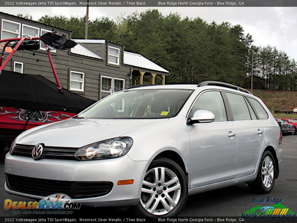 2012 Volkswagen Jetta TDI SportWagen Moonrock Silver Metallic / Titan Black Photo #1