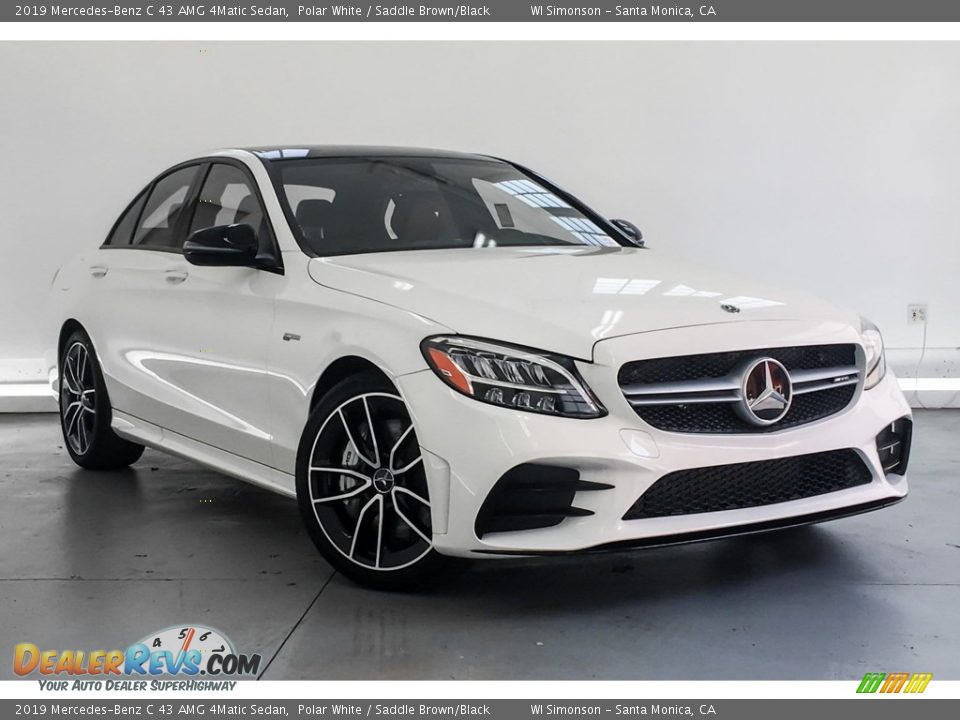 2019 Mercedes-Benz C 43 AMG 4Matic Sedan Polar White / Saddle Brown/Black Photo #12