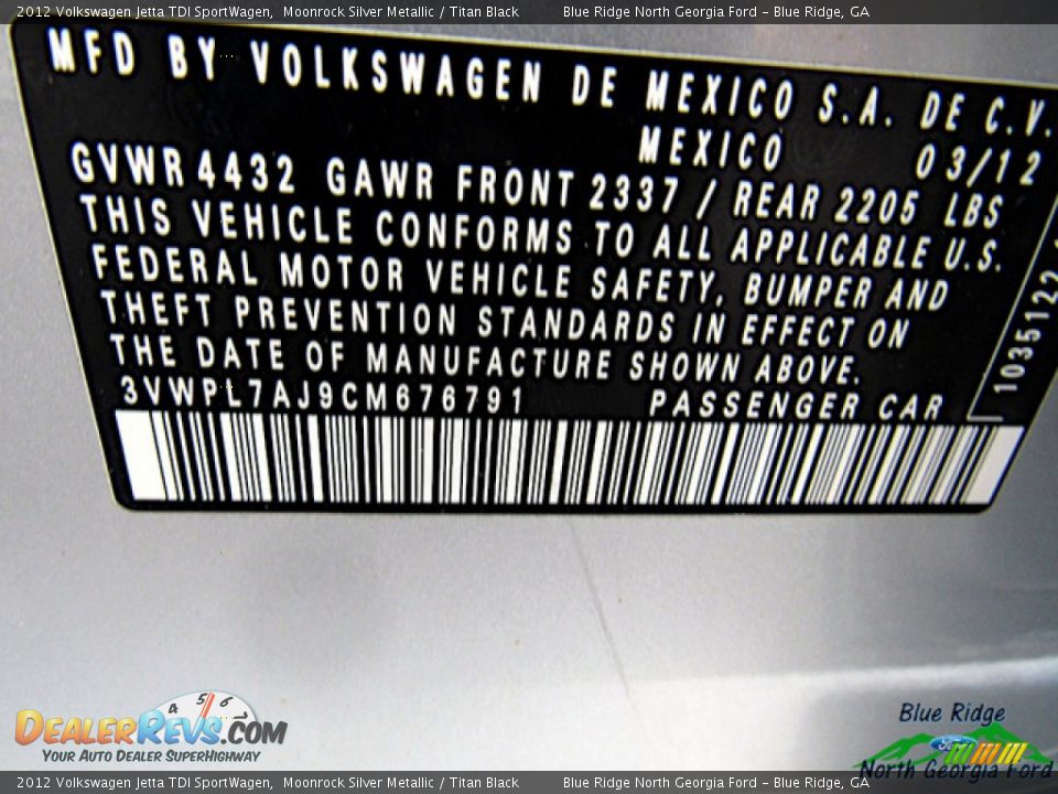 2012 Volkswagen Jetta TDI SportWagen Moonrock Silver Metallic / Titan Black Photo #23