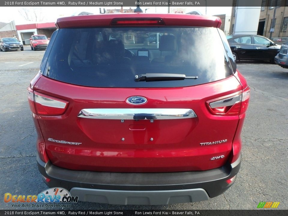 2018 Ford EcoSport Titanium 4WD Ruby Red / Medium Light Stone Photo #4