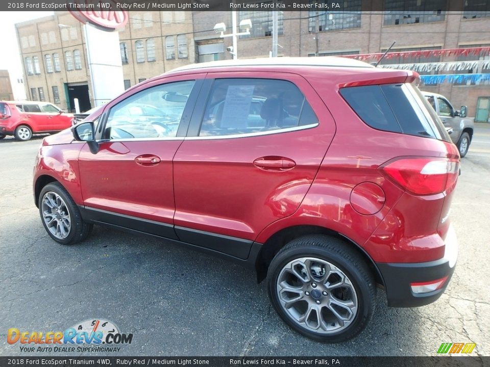 2018 Ford EcoSport Titanium 4WD Ruby Red / Medium Light Stone Photo #5