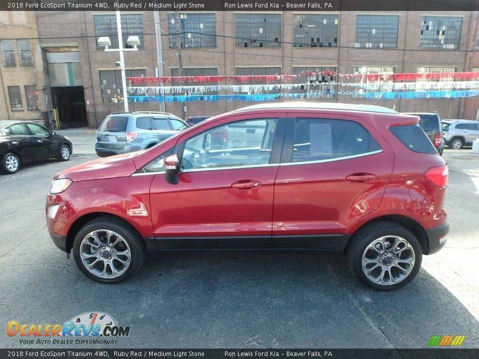 2018 Ford EcoSport Titanium 4WD Ruby Red / Medium Light Stone Photo #6