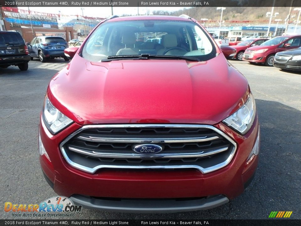2018 Ford EcoSport Titanium 4WD Ruby Red / Medium Light Stone Photo #8