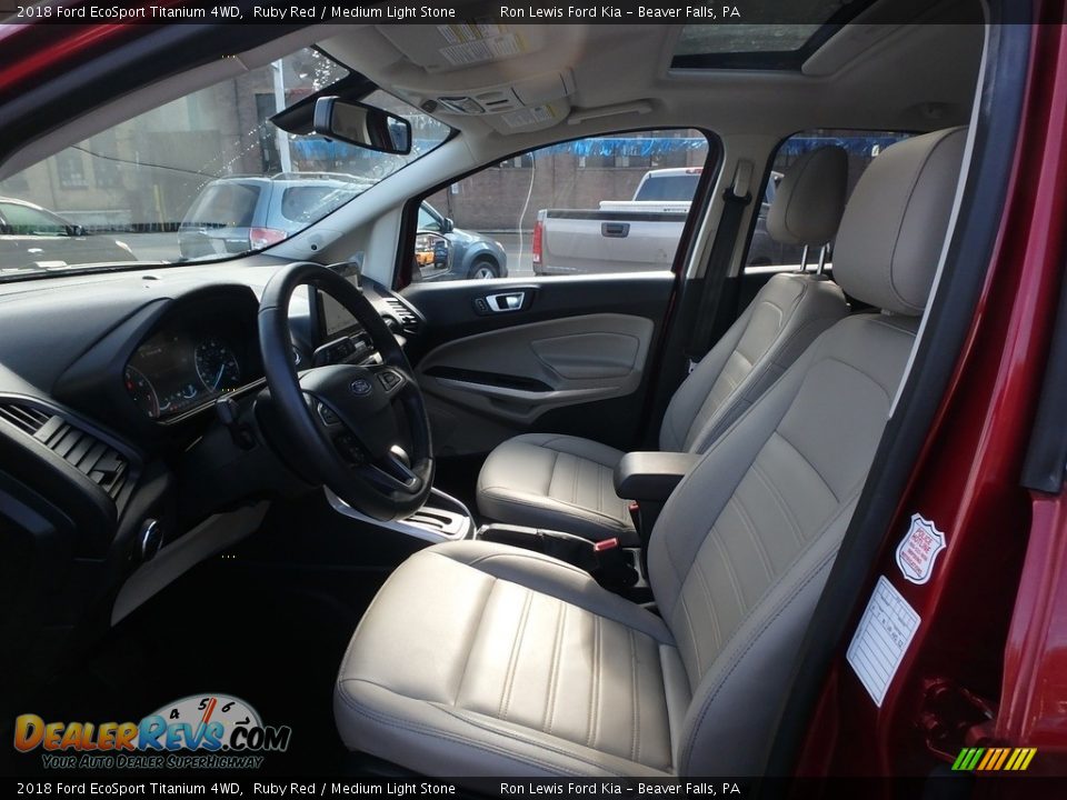 2018 Ford EcoSport Titanium 4WD Ruby Red / Medium Light Stone Photo #11