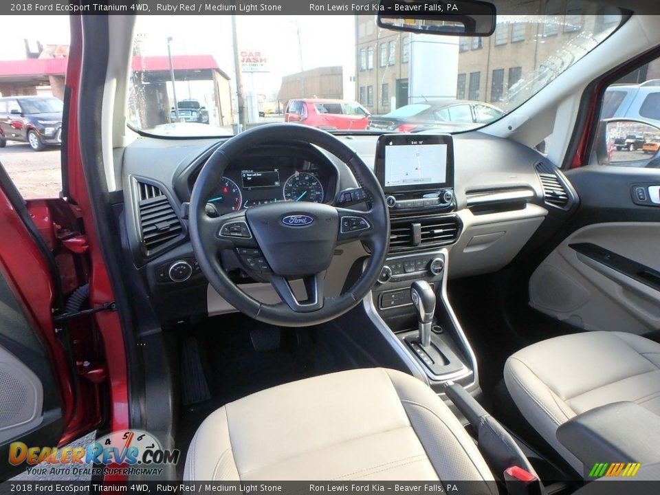 2018 Ford EcoSport Titanium 4WD Ruby Red / Medium Light Stone Photo #13
