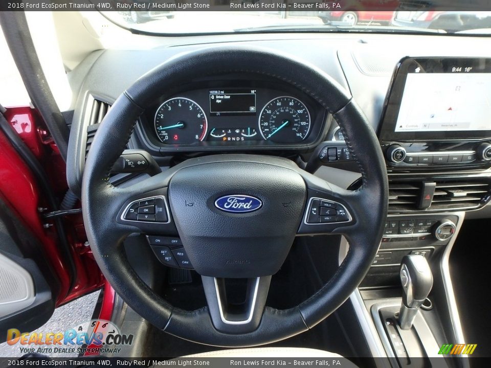 2018 Ford EcoSport Titanium 4WD Ruby Red / Medium Light Stone Photo #17