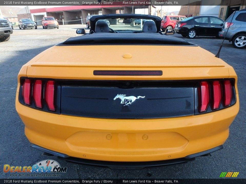 2018 Ford Mustang EcoBoost Premium Convertible Orange Fury / Ebony Photo #3