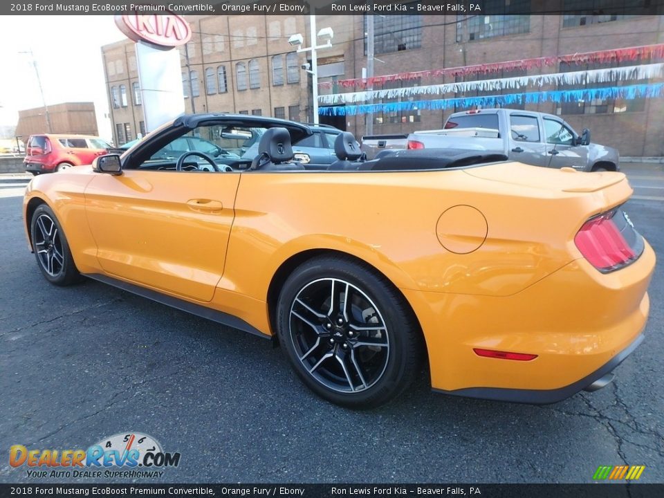 2018 Ford Mustang EcoBoost Premium Convertible Orange Fury / Ebony Photo #4
