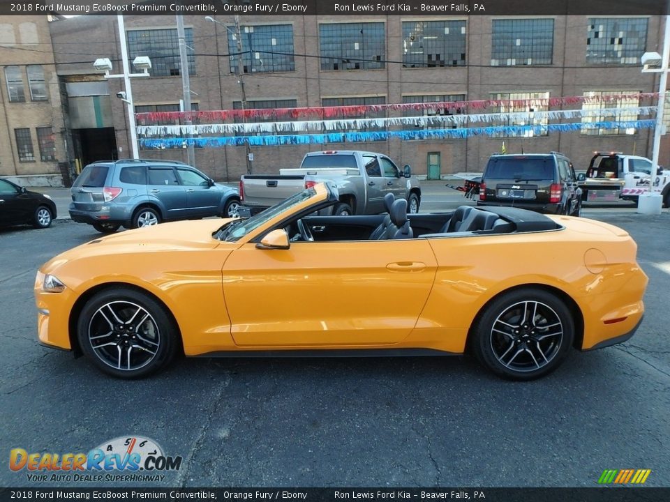 Orange Fury 2018 Ford Mustang EcoBoost Premium Convertible Photo #5