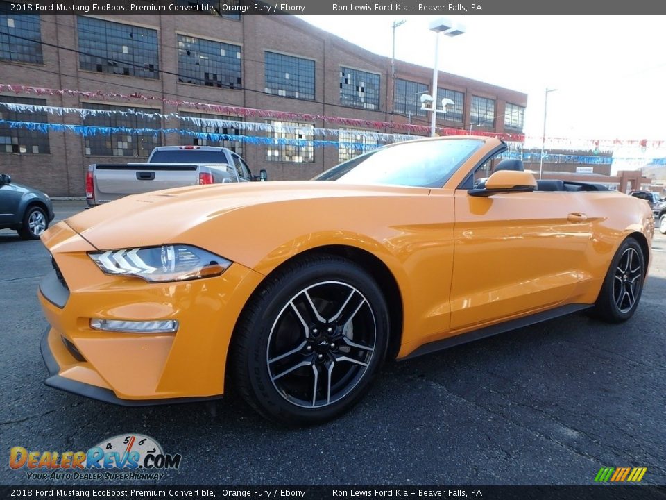Front 3/4 View of 2018 Ford Mustang EcoBoost Premium Convertible Photo #6