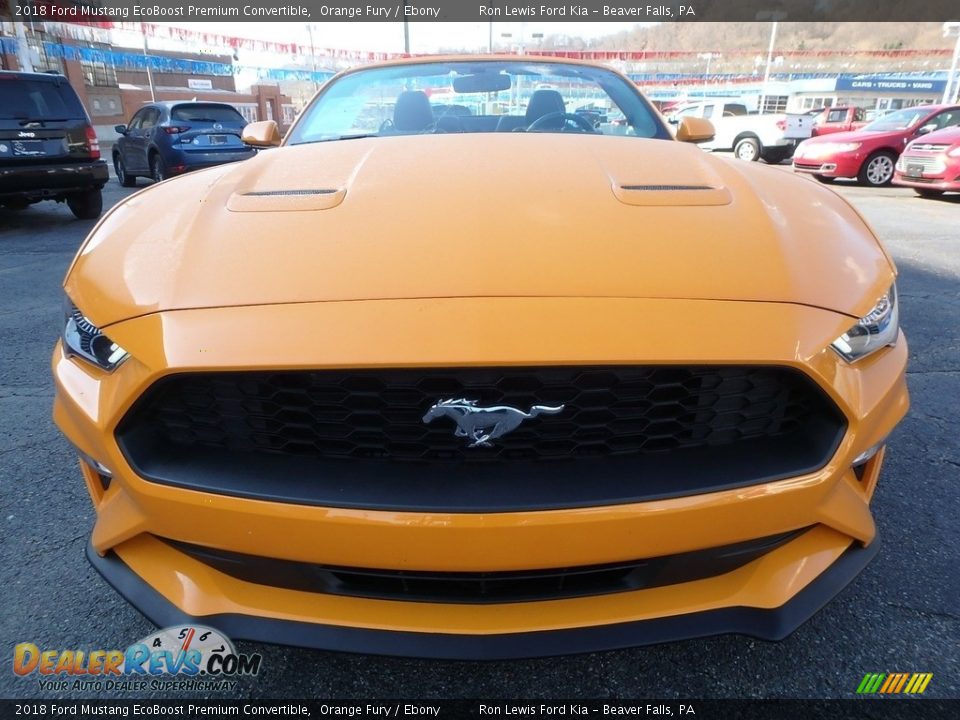 2018 Ford Mustang EcoBoost Premium Convertible Orange Fury / Ebony Photo #8