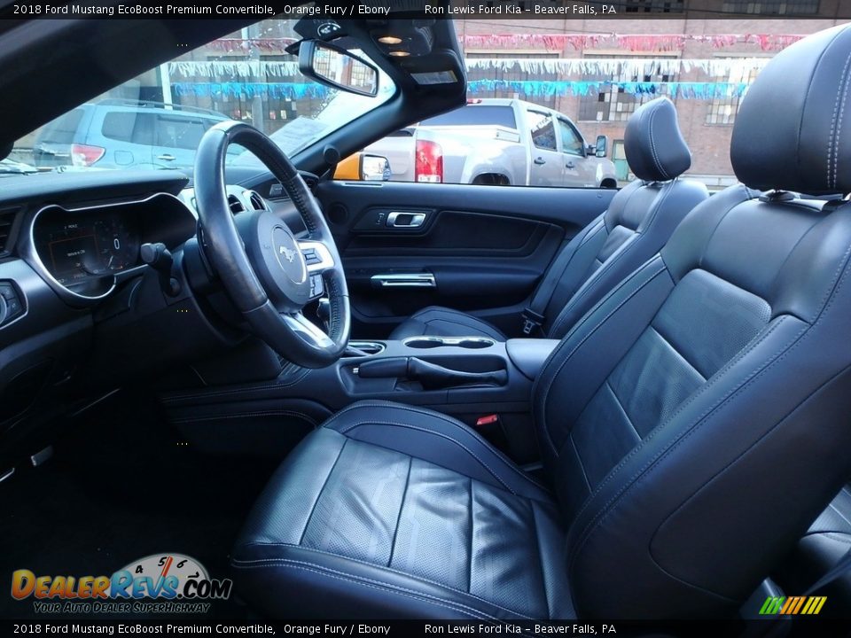 Front Seat of 2018 Ford Mustang EcoBoost Premium Convertible Photo #11