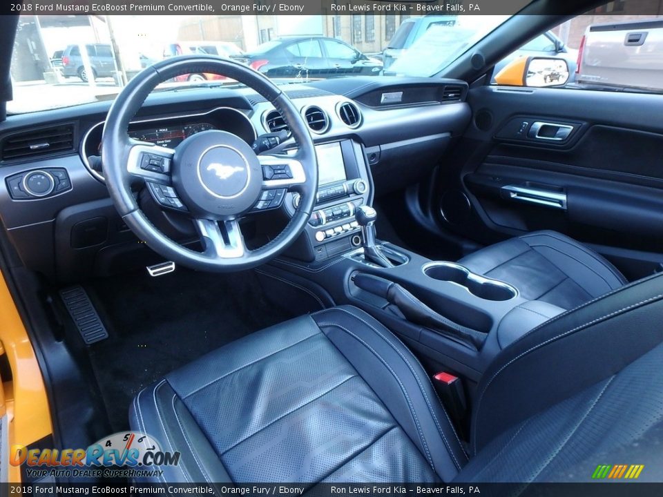 Ebony Interior - 2018 Ford Mustang EcoBoost Premium Convertible Photo #14