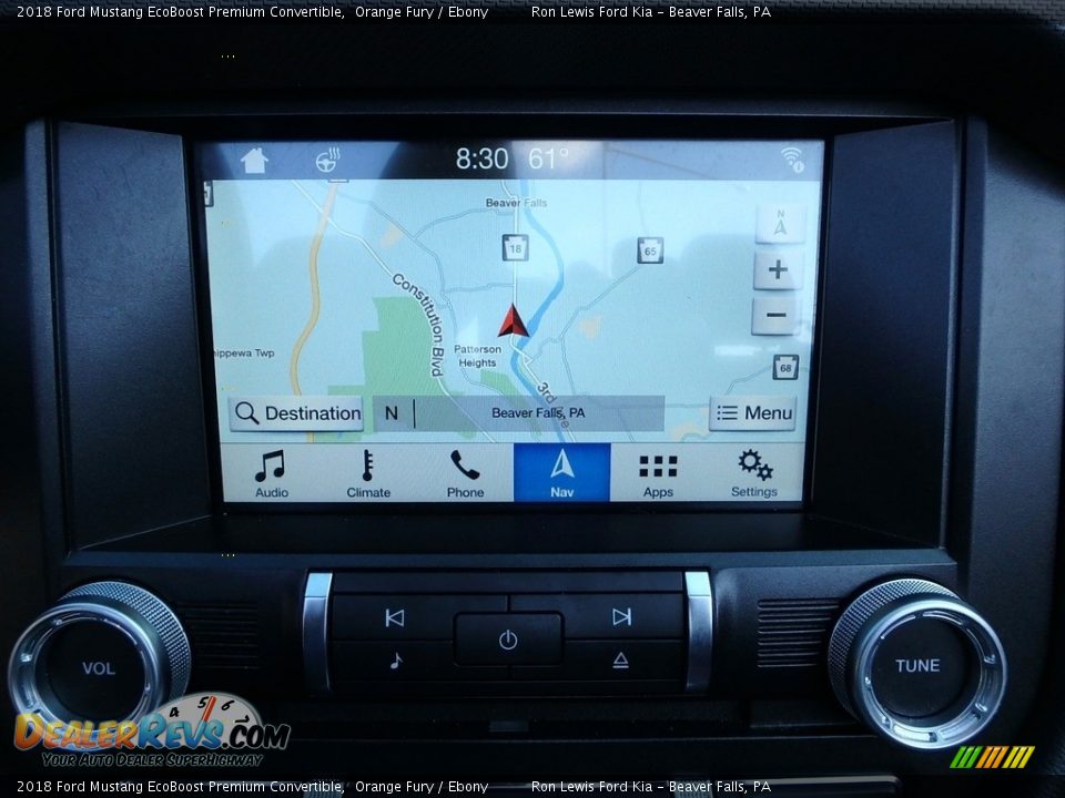 Navigation of 2018 Ford Mustang EcoBoost Premium Convertible Photo #18