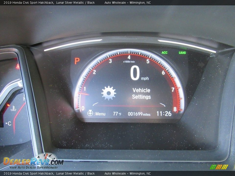 2019 Honda Civic Sport Hatchback Lunar Silver Metallic / Black Photo #16