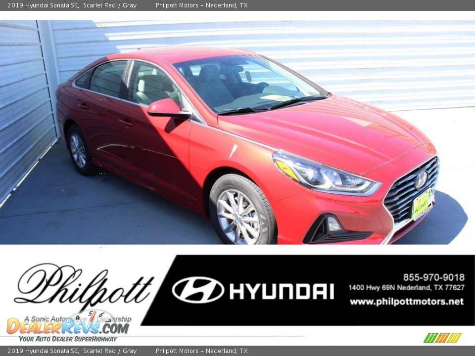 2019 Hyundai Sonata SE Scarlet Red / Gray Photo #1