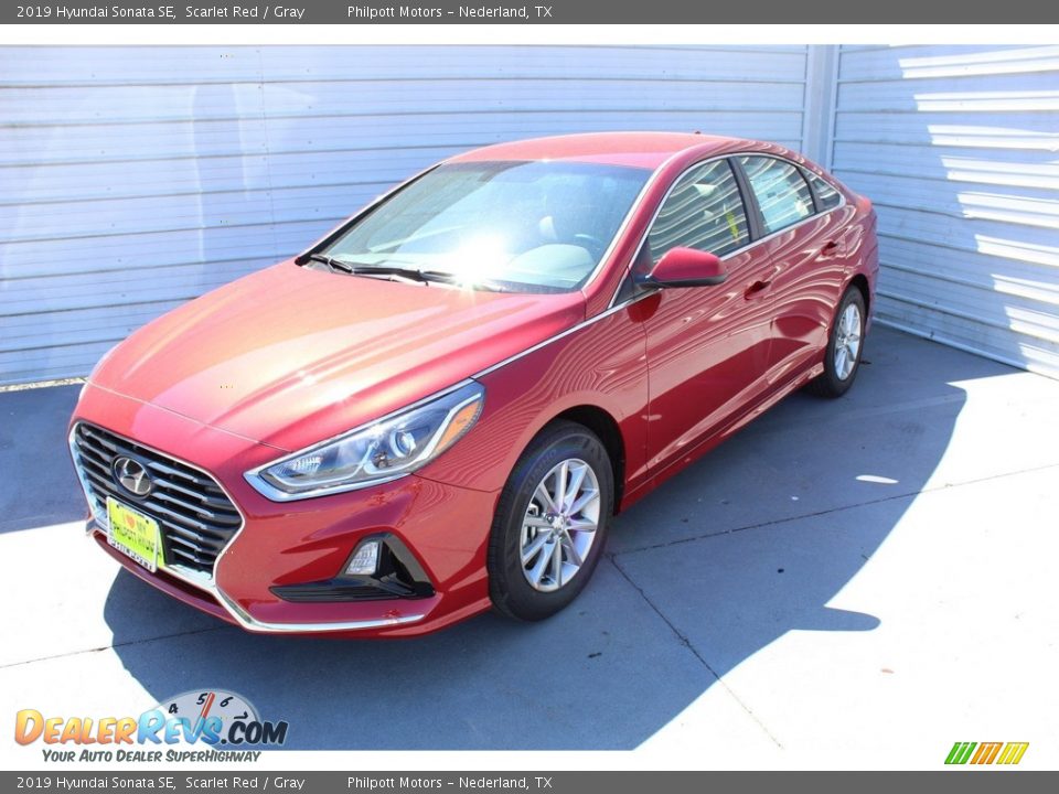 2019 Hyundai Sonata SE Scarlet Red / Gray Photo #4