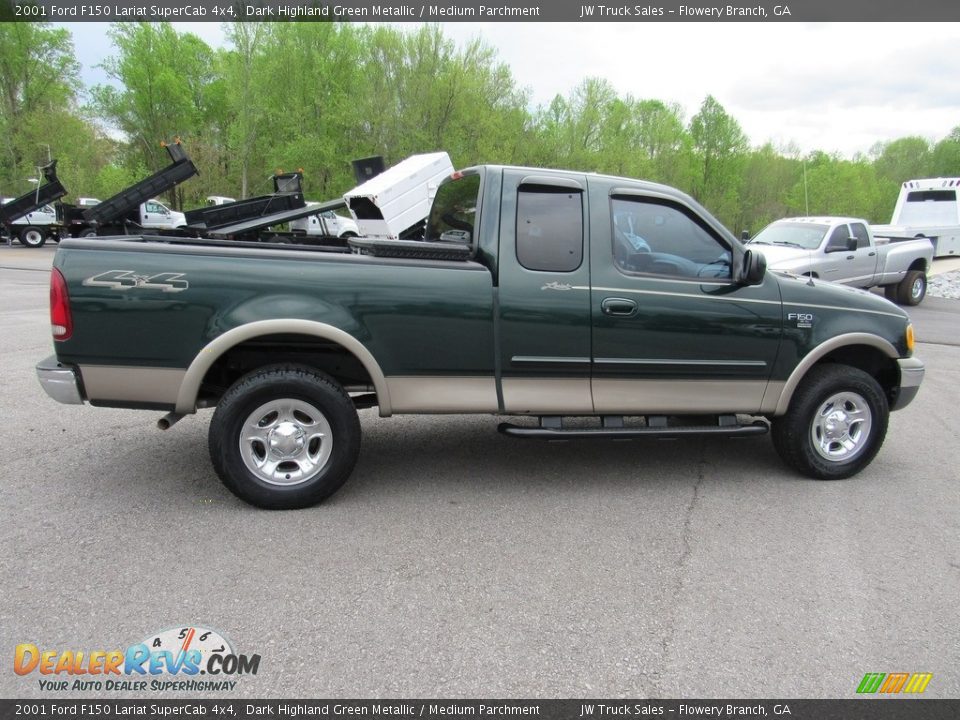 2001 Ford F150 Lariat SuperCab 4x4 Dark Highland Green Metallic / Medium Parchment Photo #6