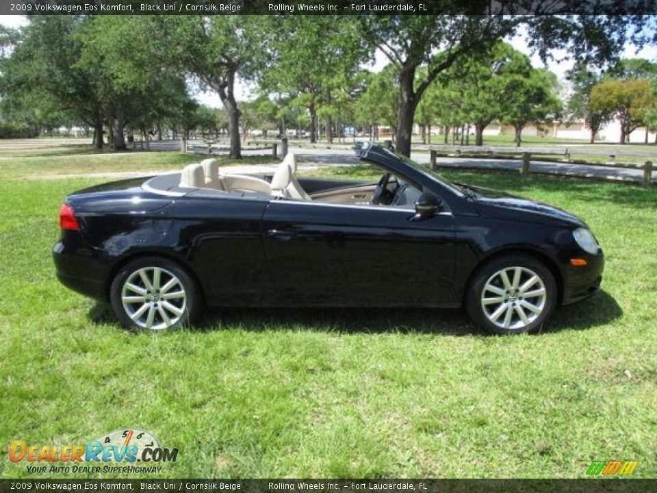 2009 Volkswagen Eos Komfort Black Uni / Cornsilk Beige Photo #7