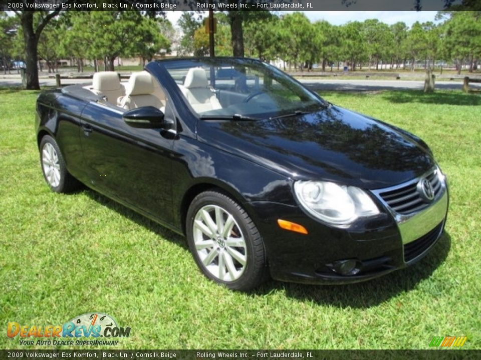 2009 Volkswagen Eos Komfort Black Uni / Cornsilk Beige Photo #9