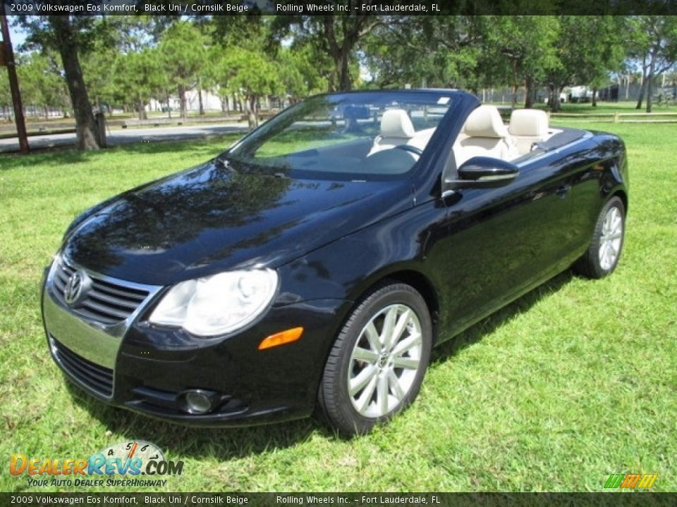 2009 Volkswagen Eos Komfort Black Uni / Cornsilk Beige Photo #13