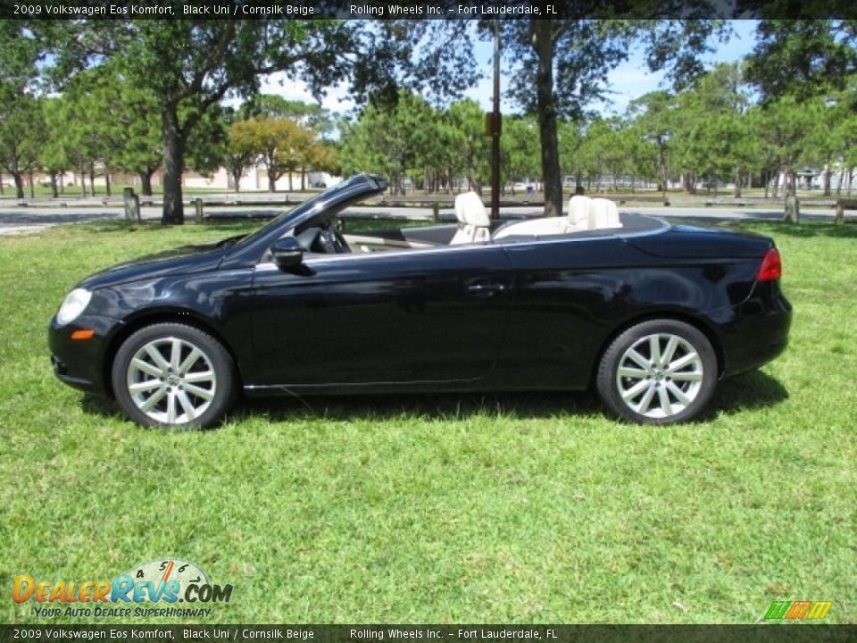 2009 Volkswagen Eos Komfort Black Uni / Cornsilk Beige Photo #15