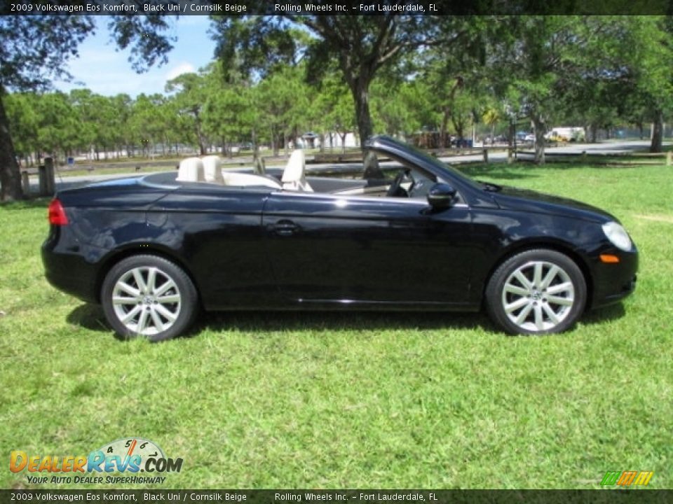 2009 Volkswagen Eos Komfort Black Uni / Cornsilk Beige Photo #26