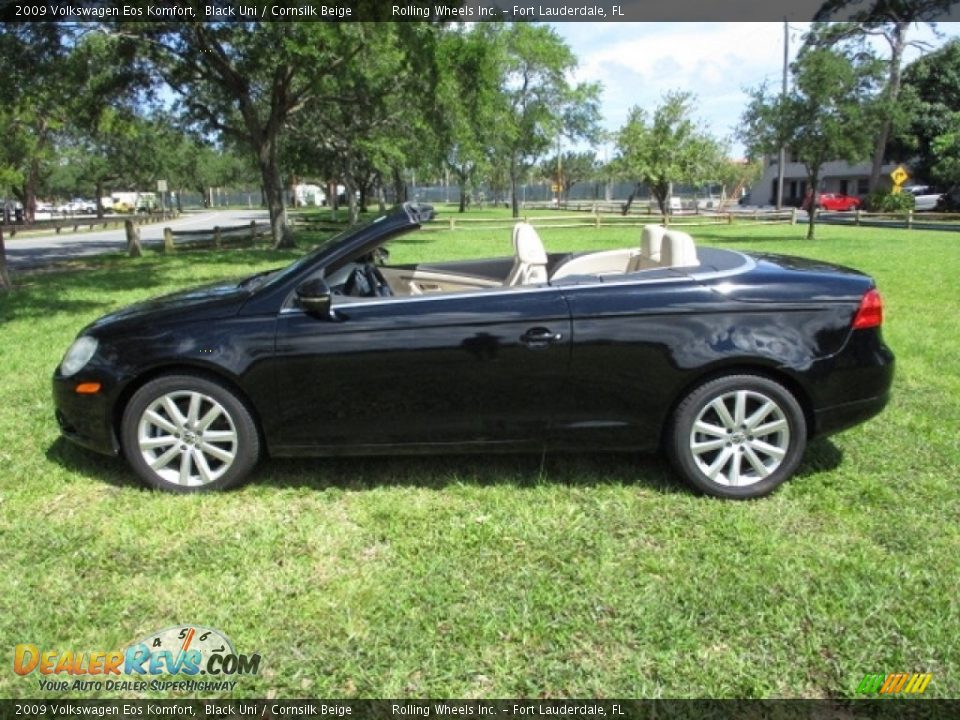 2009 Volkswagen Eos Komfort Black Uni / Cornsilk Beige Photo #32