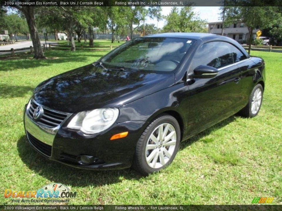 2009 Volkswagen Eos Komfort Black Uni / Cornsilk Beige Photo #35