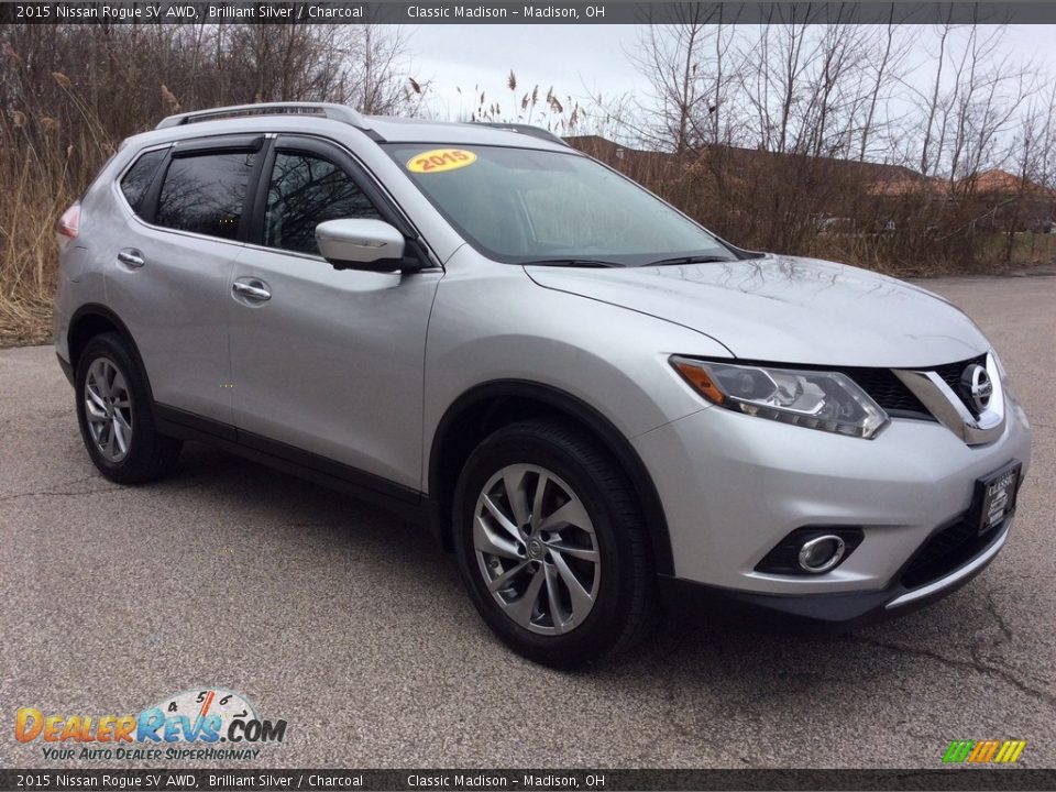 2015 Nissan Rogue SV AWD Brilliant Silver / Charcoal Photo #7