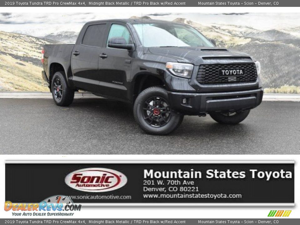 2019 Toyota Tundra TRD Pro CrewMax 4x4 Midnight Black Metallic / TRD Pro Black w/Red Accent Photo #1