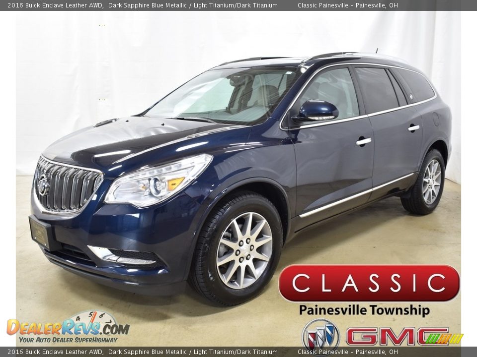 2016 Buick Enclave Leather AWD Dark Sapphire Blue Metallic / Light Titanium/Dark Titanium Photo #1