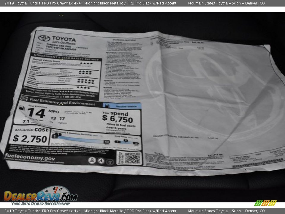 2019 Toyota Tundra TRD Pro CrewMax 4x4 Window Sticker Photo #11