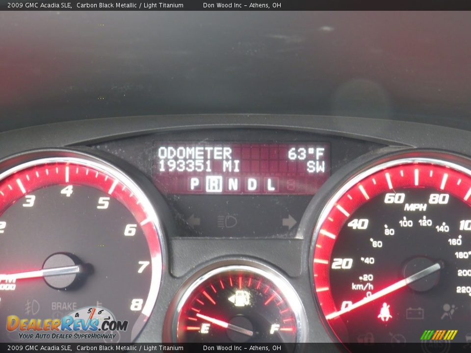 2009 GMC Acadia SLE Carbon Black Metallic / Light Titanium Photo #25