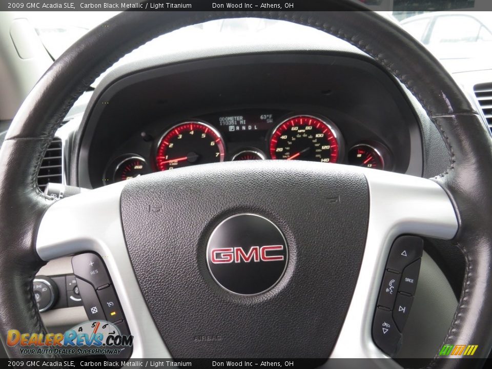 2009 GMC Acadia SLE Carbon Black Metallic / Light Titanium Photo #26