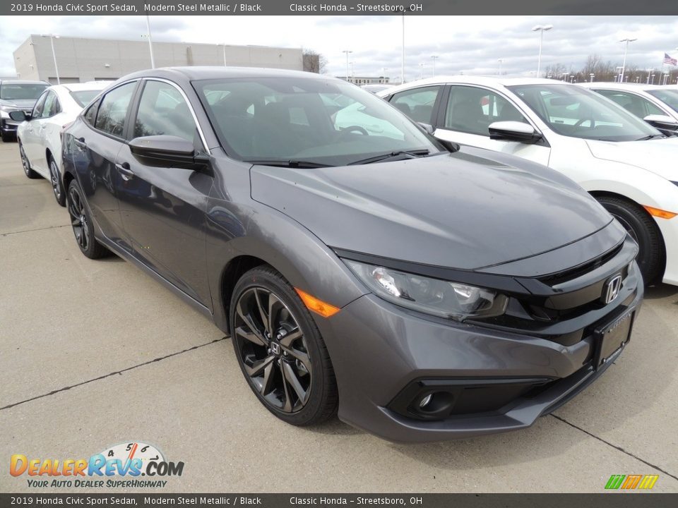 2019 Honda Civic Sport Sedan Modern Steel Metallic / Black Photo #3