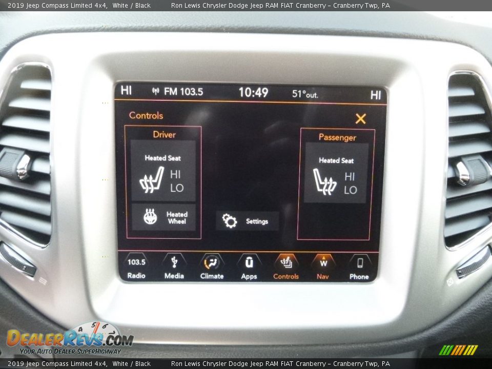 2019 Jeep Compass Limited 4x4 White / Black Photo #19