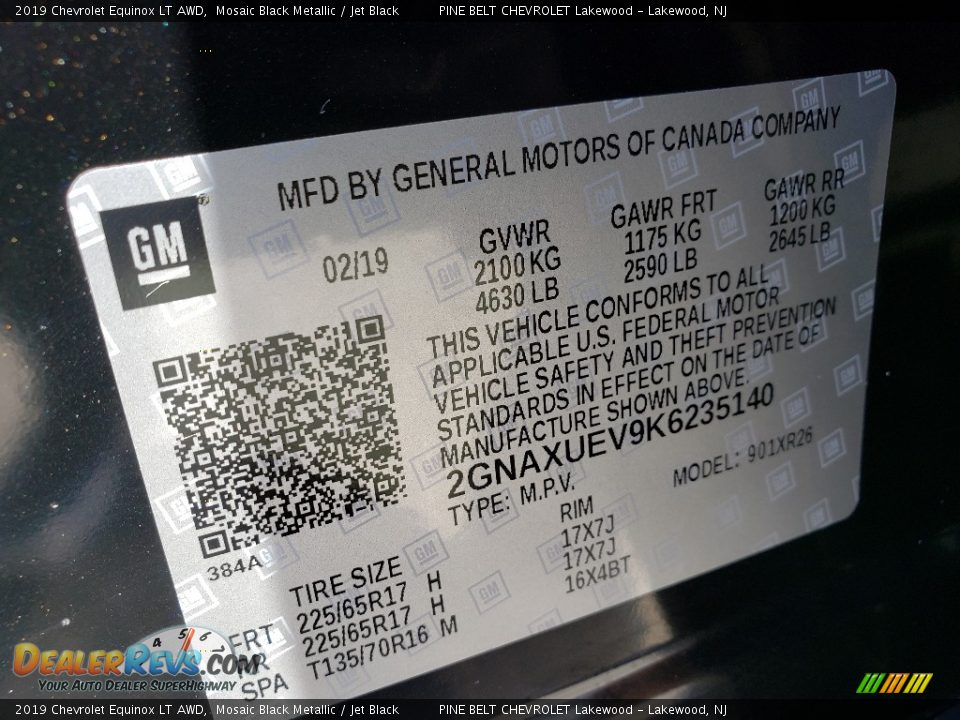 2019 Chevrolet Equinox LT AWD Mosaic Black Metallic / Jet Black Photo #9