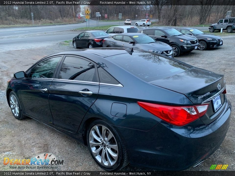 2012 Hyundai Sonata Limited 2.0T Pacific Blue Pearl / Gray Photo #7