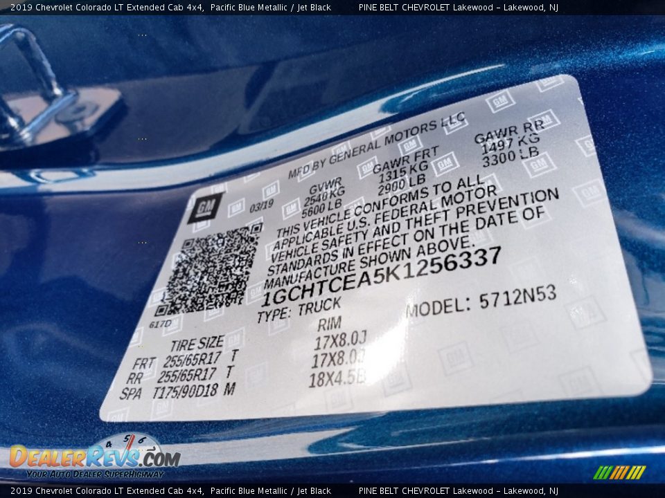 2019 Chevrolet Colorado LT Extended Cab 4x4 Pacific Blue Metallic / Jet Black Photo #6
