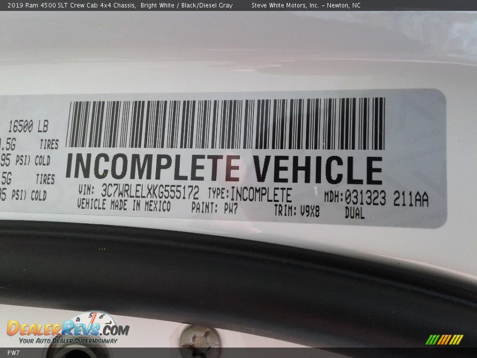 Ram Color Code PW7 Bright White